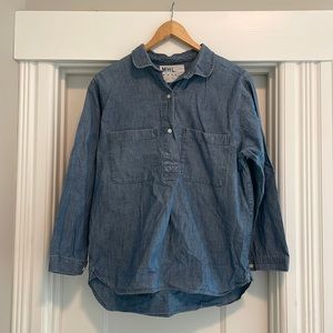 MHL Margaret Howell Denim Chambray Pullover Shirt - Size L